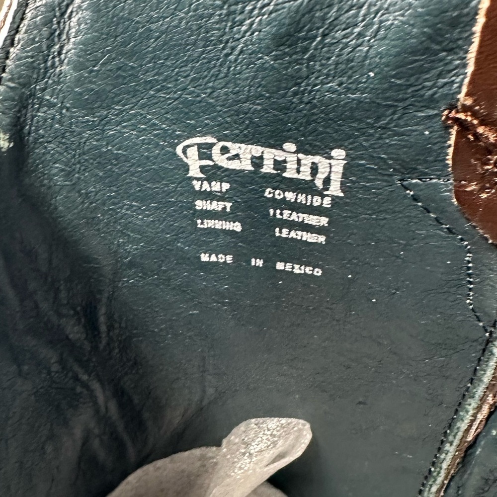Ferrini Western Boots Genuine Cowhide Leather Exotic Vamp Men’s 8.5 / Women’s 10 - Picture 9 of 9